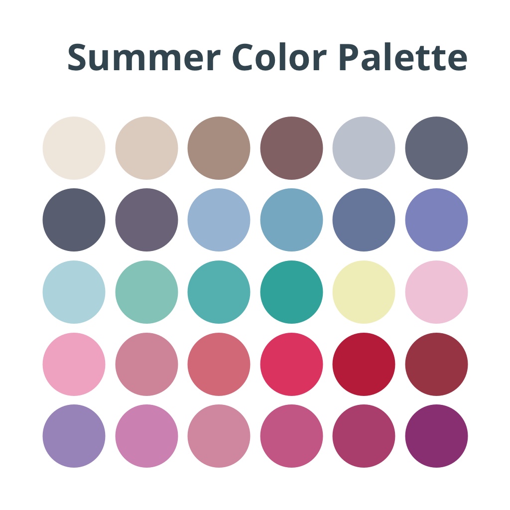 Summer Color Palette swatch examples