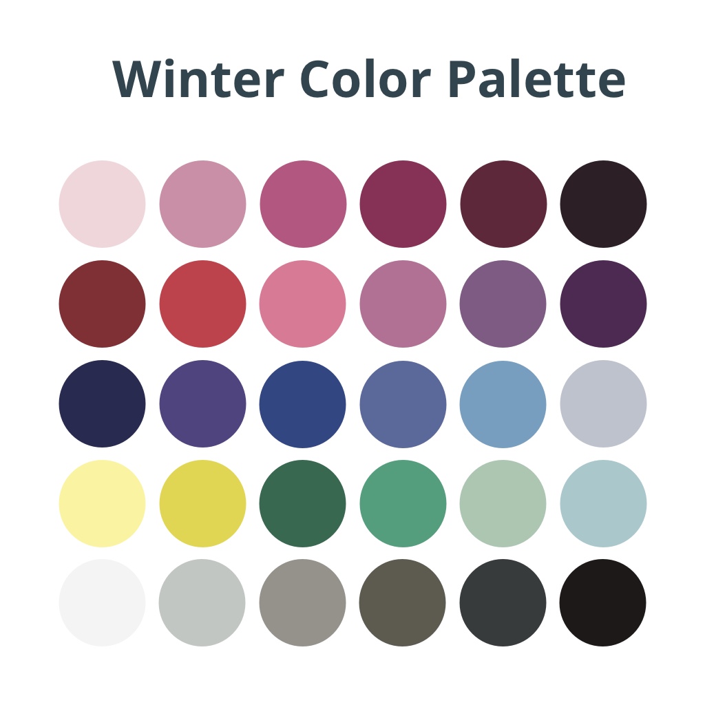 Winter Color Palette swatch examples