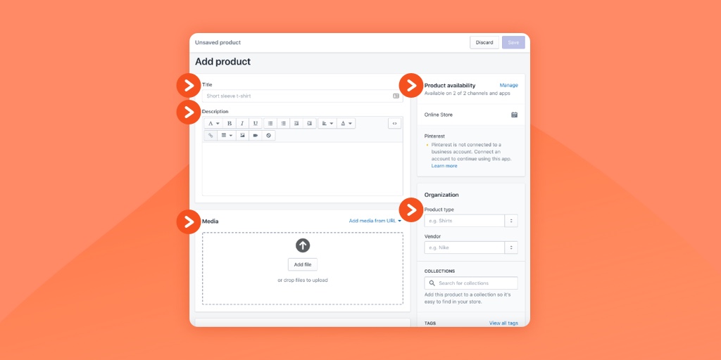 Shopify Product Fields title, description, image, availability