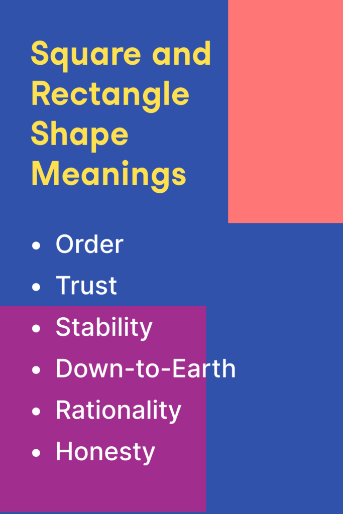 List of what using square shapes in your visual design communicates to your viewers.